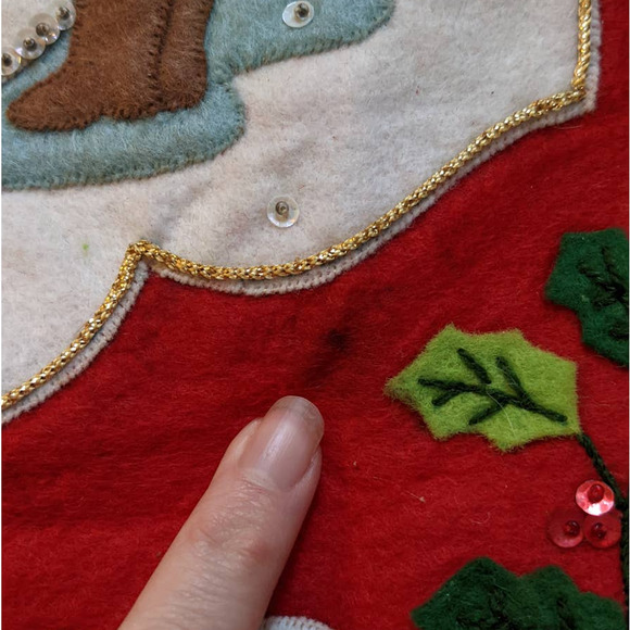 Vintage Christmas Felt Sequin Jeweled Wall Hanging‎ Snowman from Bucilla Kit - Picture 6 of 10